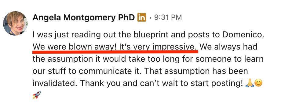 LinkedIn testimonial