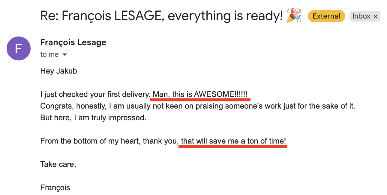 Client message